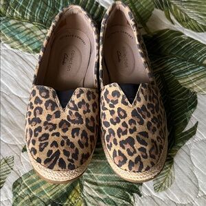 Clarks Animal Print Espadrille Flats